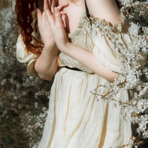 Elegant Cream Women's Dress - Picture 1 of 5